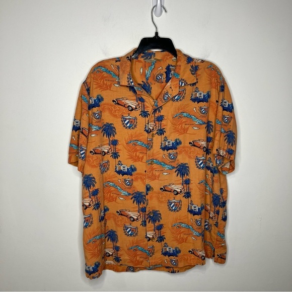 Paradise Collection 100% silk button down shirt bright tropical size XL - Picture 2 of 7